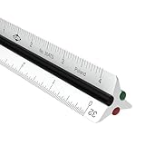ALVIN 30ATS Mini Aluminum Architect Triangular Scale Ruler, Drawing and Design Tool for Students and Professionals, Great for Drafting, Architecture, and Art - 4 Inches