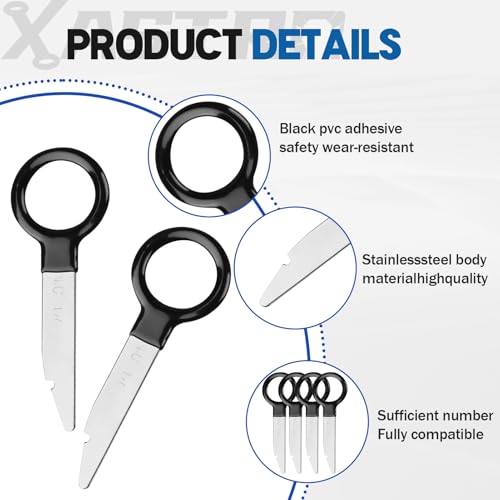 Xastro Radio Ausbau Werkzeug, 20TLG Universal Autoradio Ausbauwerkzeug für Radio Navi IEntriegelungswerkzeug I Demontage Radiobügel Kfz Werkzeug
