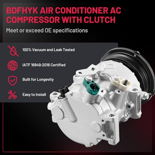 BDFHYK Air Conditioning A/C Compressor with Clutch Compatible with Toyota Camry 2.5L 2010-2011, Replacement 158380, 8831006390, 8831033290