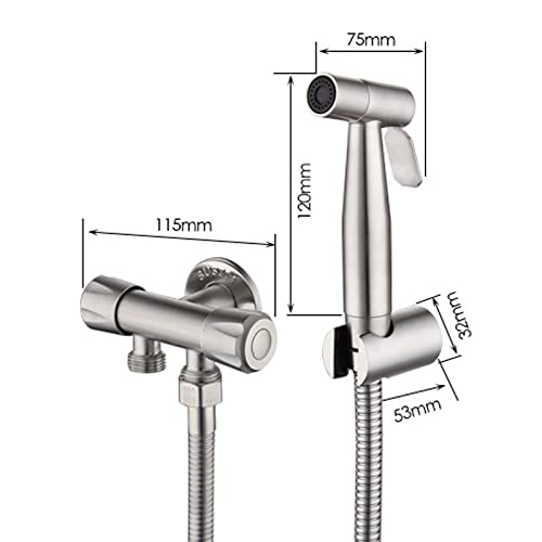 Toilet Stainless Steel Handheld Bidet Spray Shower Flushing Device Pet Bathroom Hand Sprayer Nozzle Showers Head Self Cleaning — view 2