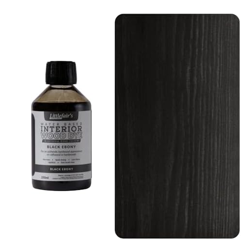 Tinte para madera a base de agua de Littlefair’s, respetuoso con el medio ambiente, Ébano Negro, 250 ml
