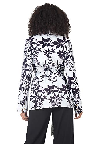 Standards & Practices Women's Wrap Blazer Black & White Floral Print2