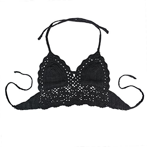 Evelin Lee From Us Sexy Womens Pole Dance Top Lace Unpadded Bra Bustier Beach Bikini Crop-Tops Cami Tank (Black) #TOP2