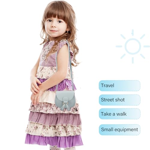 Image of Little Girls Purse for Toddler Kids Girls Leather Crossbody Bag with Tassel (Blue)