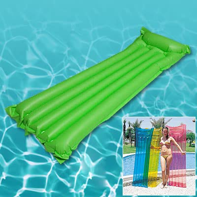 Qtqgoitem Green Floating Inflatable Swimming Mattress Lilo Bed (model: d6d c2c 1c4 580 500)
