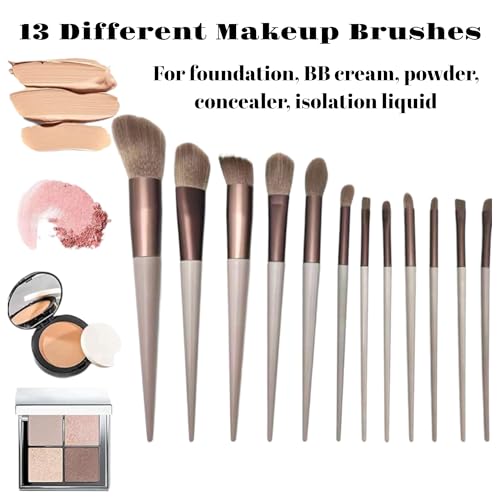 Image of LAVENUST 24-Piece Professional Makeup Brush Set - Premium Foundation, Eyeshadow & Blending Brushes for Flawless Makeup Application (Brown)