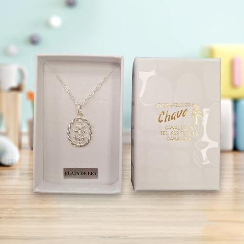 Medalla Cruz de Caravaca 23mm con Cadena Plata 45cm