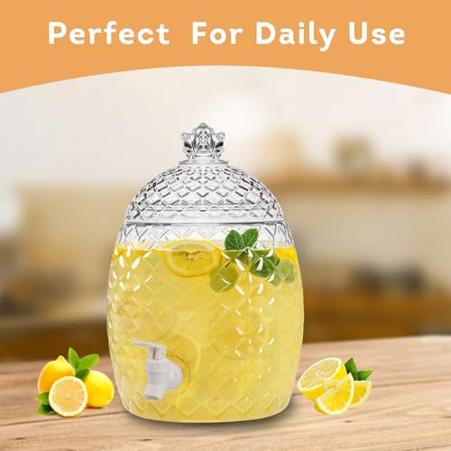 Lily's Home Pineapple Shaped Plastic Beverage Dispenser with Spigot - 2 Gallon Drink Dispensers for Parties - Transparent Design - Infuse Fruits Easily - Ideal for Iced Tea, Cocktails & Party, Events by Lily's Home - Used condition - Image 4