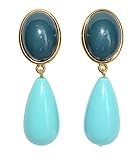 Gelb-vergoldete Statement-Designer-Ohrringe von JustWin. Das Material ist nickelfrei und antiallergen.