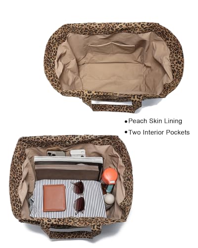 Bolso Tote Leopardado para Mujer Lona Grande miniatura 5