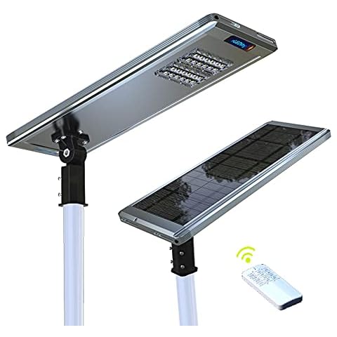 30W Superior Solar/Hybrid Energy Efficient LED Ultra-Powerful Self-Contained Smart Commercial Residential Lighting w/ Mounting System & Remote control for Building Parking lots Bike Path Street Cover