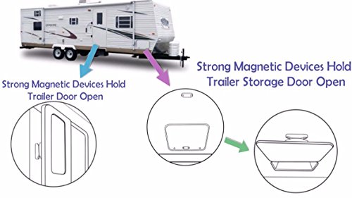 #1 Selling/Rated - Magnetic Baggage Door Catch - Holder - Clip - Latch For Rv, Trailer, Camper, Motor Home, Cargo Trailer, Boat Compartments - Replaces Plastic Spring Clips (White 1-Pair) #TOP1