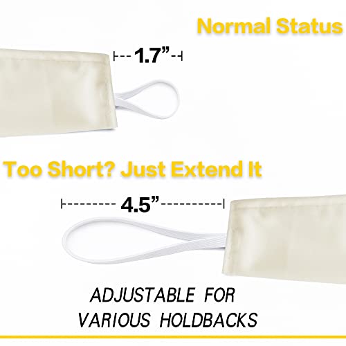 StangH Curtain Holdbacks - 2 Packs Ivory White Tiebacks Soft Velvet Fabric Match Curtains Luxury Home Decoration, (Ivory White, 21 inch Length, 2 Packs)