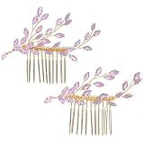 Sppry Wedding Rhinestone Hair Combs (Set of 2 Pcs) - Opal Crystal Hair Accessory for Bridal Women (P
