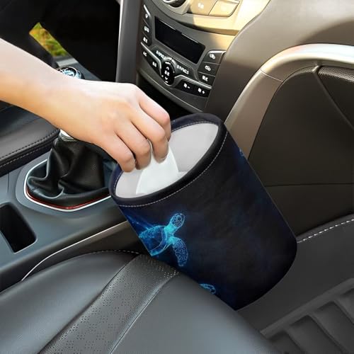 Image of Sea Turtle Print Car Trash Can, Cute Car Trash Bag, Hanging Organizer and Storage Bag, Universal Fit for Front Seat, Back Seat, Floor, Headrest