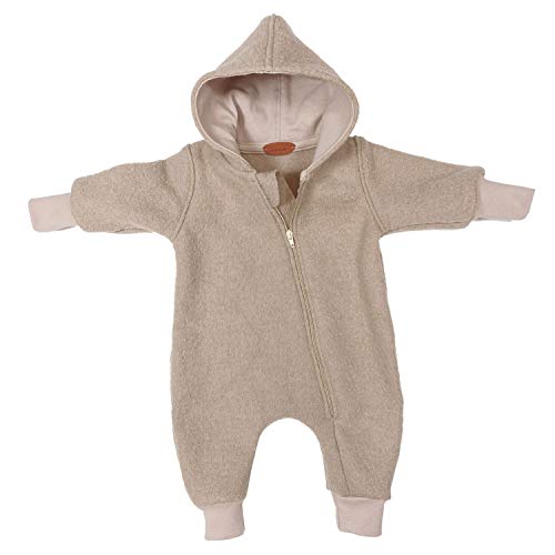 Lilakind“ Baby Wollwalk Overall Einteiler mit Kapuze Walkloden Walkoverall Caramel Gr. 98/104 - Made in Germany Cover