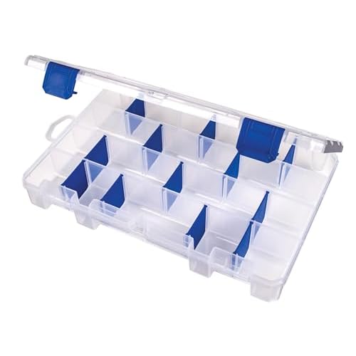 Flambeau Outdoors 4007 Fishing Tackle Box – Includes 12 Dividers, 24 Compartments, Clear Tackle Box Fishing Lure Organizer, Tuff Tainer Tackle Box with Zerust Anti-Rust Dividers