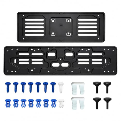 Soporte de matrícula GAMBC® de polipropileno con kit completo de fijación delantero y trasero
