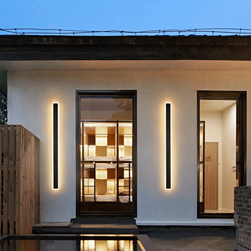 BIEOCUR Modern Outdoor Lights,Led 26W Porch Sconce 3000-6000K 51.2in Frosted White Acrylic Exterior Light Fixture Watetproof Suitable for Patio,Garage Entry House by BIEOCUR - Image 2