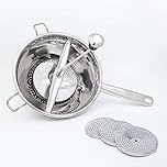 Pasapures Acero Inoxidable de 20cm con 3 Discos/Pasapure para Patatas y Verduras/Pasapures Manual/Colador Chino Cocina (20 cm)