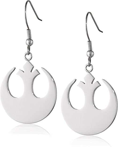Savma Handmade Rebel Alliance Fishhook Dangle Earrings Hypoallergenic Stainless Steel Gold & Silver Plated Lightweight Statement Jewelry