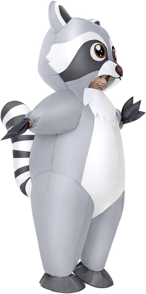 Inflatable Raccoon Costume Adult, Inflatable Costumes For Adult, Inflatables Raccoon Costume Women/Men for Fancy Funny Party, Full Body Blow Up Costumes, Raccoon Dress Raccoon Onesie For Halloween