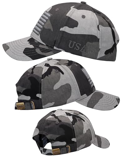 Image of Antourage American Flag Unisex Baseball Hat for Men and Women | USA Flag Mesh Snapback Flat Visor Cap + 2 Patriotic Patches