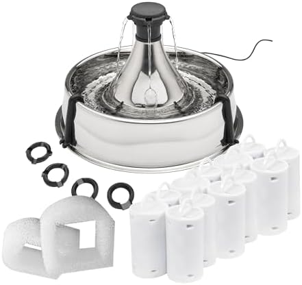 PetSafe Stainless Multi-Pet Fountain with Extra Filters Great for...