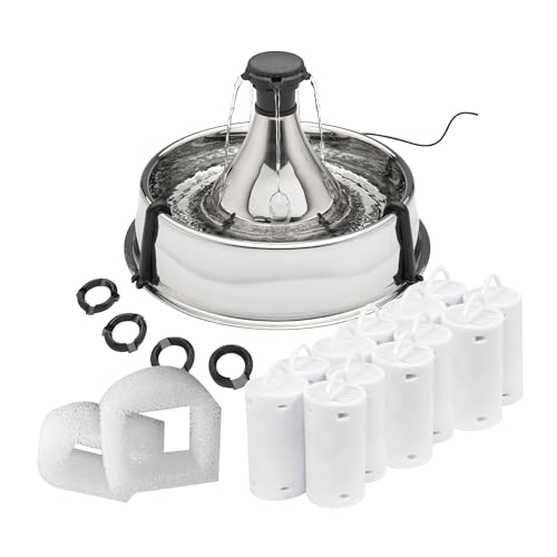 PetSafe Stainless Multi-Pet Fountain with Extra Filters Great for Multiple Pet Households Customizable Stream Options Scratch and Rust Resistant 128 Oz Water Capacity Fresh, Filtered Water by PetSafe - Used condition - US$73.72