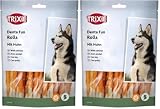 TRIXIE glutenfreie Hühnchen Kaurolle Denta Fun Chicken Chewing Rolls, 12 cm, 30 St./240 g - 31378 (Packung mit 2)