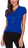 ACONIYA Womens Bow Tie Neck Long/Short Sleeve Blouse Office Work Chiffon Elegant Casual Shirt Tops...