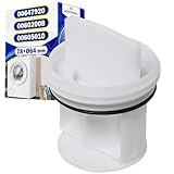 Pelusas Filtro Lavadora para Bomba Desague 78 x Ø 64 mm con Código Original 00647920 00602008 00605010 para Bosch para Siemens para Balay para Constructa para Neff - Garantía de 10 Años - MONTERAL