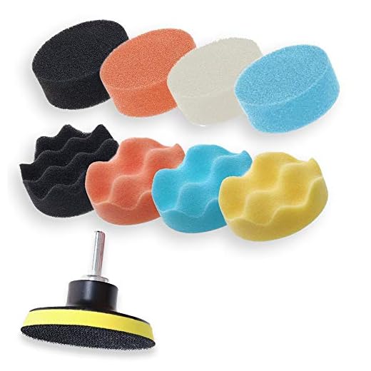 KT Deals Car Buffing Sponge Pads Kit Power Buffer with Drill Adapter Attachment for Auto Car Truck Polishing Waxing Sealing Tool Set