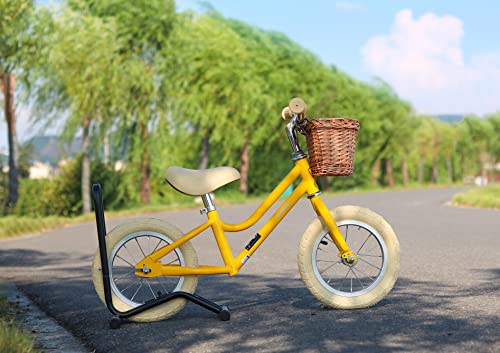 Petimini 12 Inch Kids Balance Bike With Basket For2 3 4 5 6 Years Old Toddler Children, Carbon Steel No Pedal Training Bicycle For Girls And Boys, Yellow #TOP4