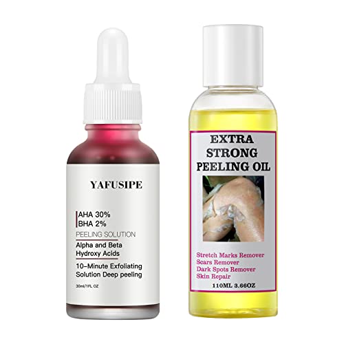 Peeling Solution Aha 30% + Bha 2% Peeling Solution, Exfoliating Peeling Solution Face Red Peel Mask Aha Bha Peel Solution Peeling Oil For Dark Skin, Yellow Peeling Oil Strong Peeling Oil #TOP30