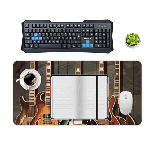 Guitars Art Desk Pad grande protector de escritorio blanco miniatura 4