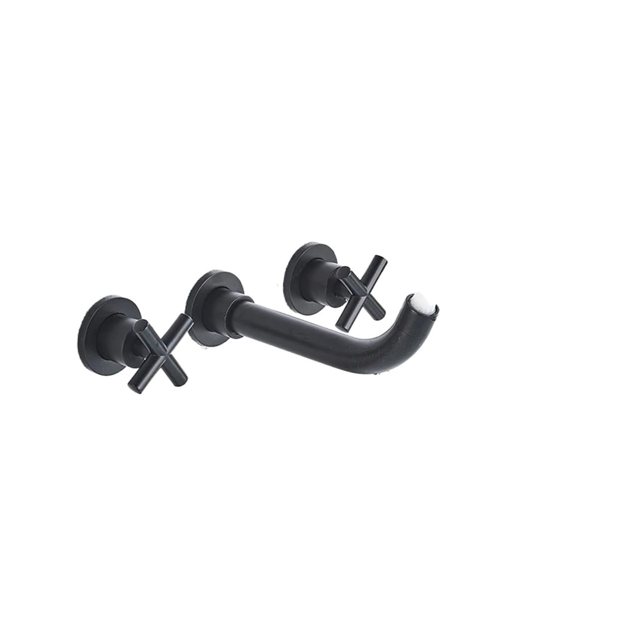 Robinet de lavabo mural noir double commande au style épuré pour salle de bain
