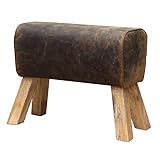 Profondeur : 30cm Chehoma Tabouret Cheval d\'arçon en Daim 52x30x64cm