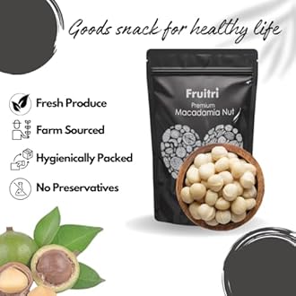 Fruitri Premium Macadamia Nuts � 250g, Natural, Rich & Buttery | Perfect for Snacking, Baking & Keto Diet | Healthy, Crunchy & Nutrient-Packed Dry Fruits