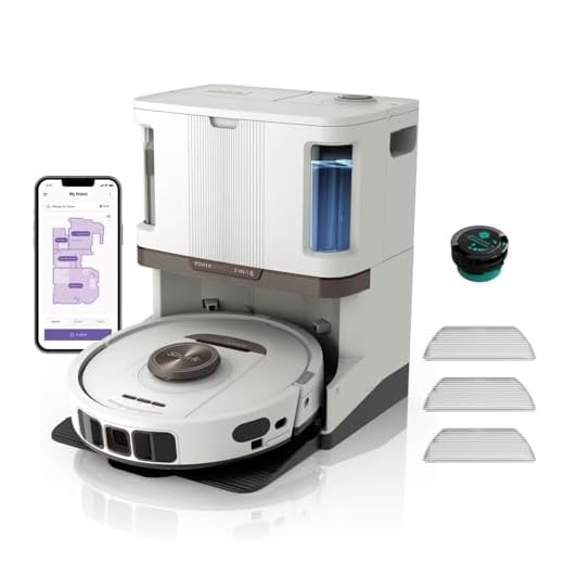 Shark PowerDetect Robot Vacuum and Mop with 60-Day Self-emptying and Cleaning Base - 3D LiDAR Navigation - Wi-Fi/App - 3 Anti-microbial Pads, 1 Odour Cartridge and 2 Brushes Incl. - White