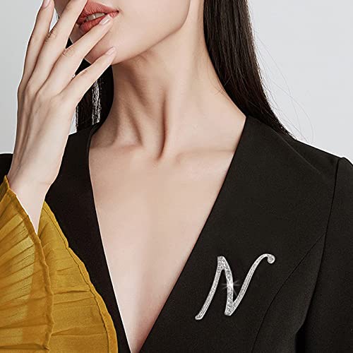 Image of Letter Brooch Pins, Alloy Lapel Pin Gold and Silver for Women, Girls, Men