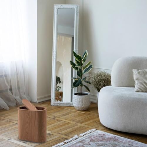 Cubo de basura de madera rectangular con cubo de revestimiento para cocina 7