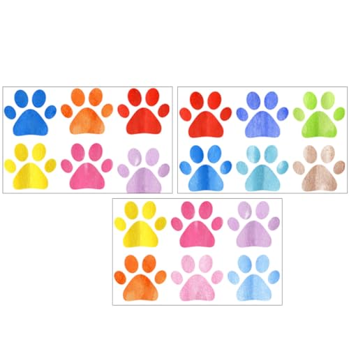 Vinilos decorativos patas de perro coloridas 3 hojas 30x20cm