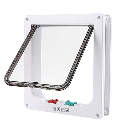 HelloCreate Pet Door,4 Way Locking Cat Flap Door,Pet Door for Cats & Puppy,Weatherproof Pet Door for Interior Exterior Door Window Wall - Image 4
