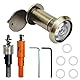 WanderGo Türspion 200° Weitwinkel mit Sichtschutz aus Zinklegierung, Ø16mm, Spion mit Holz & Metall Bohrer Einstellbare Länge Katzenauge Türspion für 35–60mm Türen (Stahl)