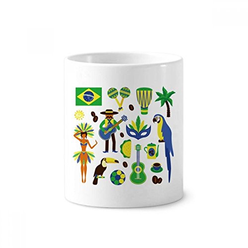 Tasse blanche football et perroquet pour bureau et salle de bain