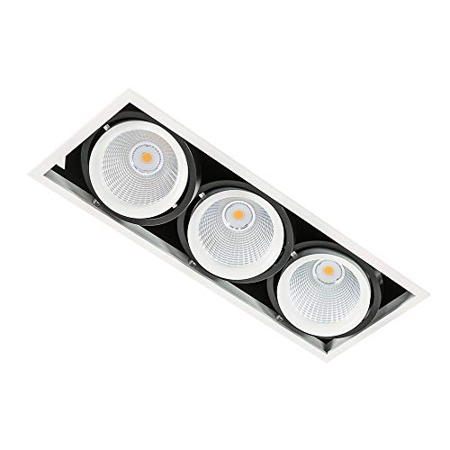 Image of Italux Vertico Triple 4000K - Modern Technical LED Recessed Ceiling White, Black, Cool White 4000K 4200lm