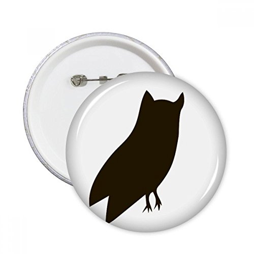 Badge ronde hibou noir animal pour customiser vos vêtements