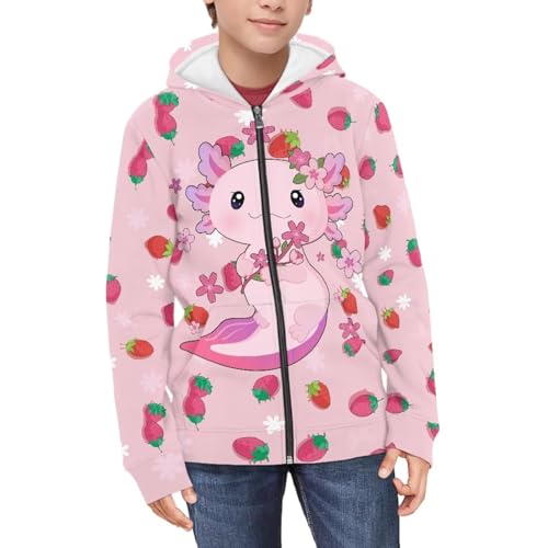 Cute Aesthetic Zip Up Hoodie Jacket Coats Age 6-16 Years for Kids Boys Girls Sweatshirts with Pocket3