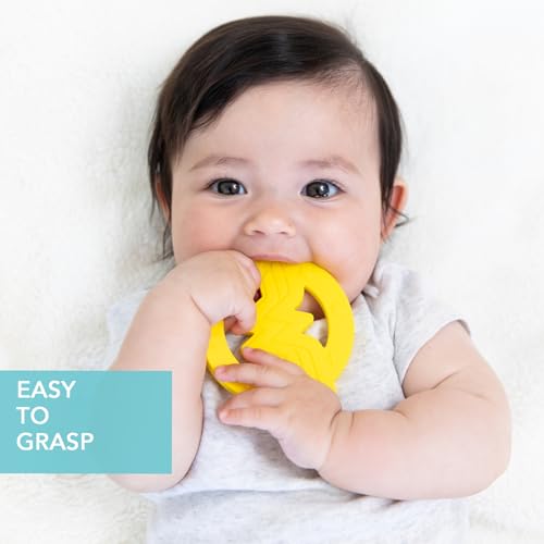 Image of Bumkins Baby Teething Freezer Toy Keys Rings, Soft Flexible Silicone Pacifier, Safe to Chew, Cool Gum Relief, Essentials for Babies 3 Months, Freezable, Sensory Textured, Wonder Woman DC Comics